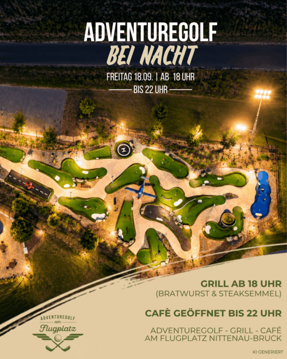 Adventuregolf Abend Flugtlicht Minigolf